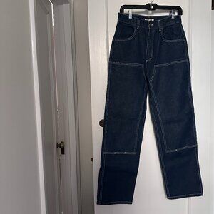 Rudy Jude Jeans Blue Utility Double Knee Workwear Denim, size RJ3 ~ pre-owned!